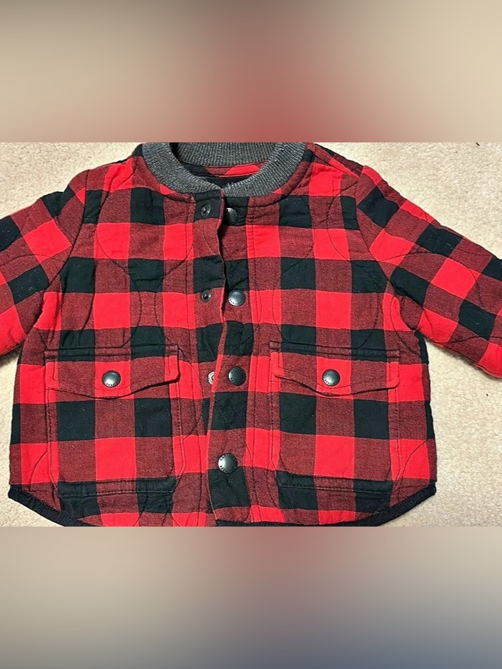 GAP Baby Plaid Jacket Red & Black Like New